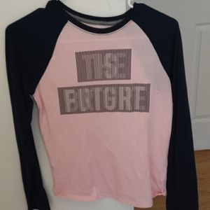 Pink and blue long-sleeve shirt
